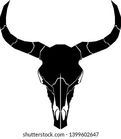 Vector in a sharp lines styles of a bull Skull