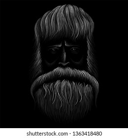 The Vector shaving effect beard and developer or programmer for T-shirt design or outwear. 