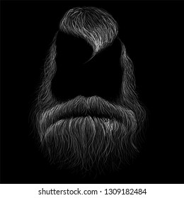 The Vector shaving effect beard hair  for T-shirt design or santa claus texture for  outwear.