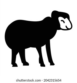 Diseño de iconos de glifos de ovejas vectoras
