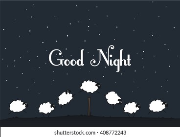 Vector sheep - Good Night