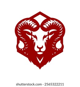 Vector of sheep head design on white background