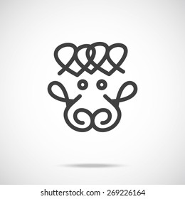 Vector sheep icon. Creative graphic logo design element. Vector illustration. Isolated on gradient white background.