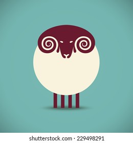 Vector Sheep Icon Flat Sign Logo Stock Vector (Royalty Free) 229498291 ...