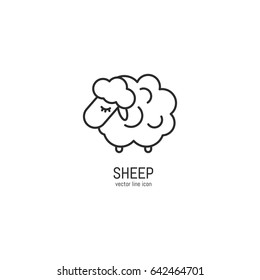 Vector Sheep icon in trendy linear style isolated on white background