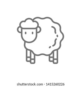 Vector sheep, lamb line icon.