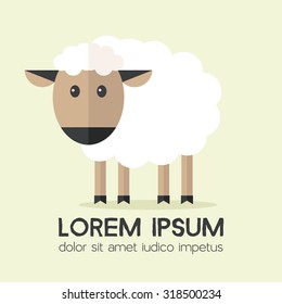 Vector sheep logo flat illustration