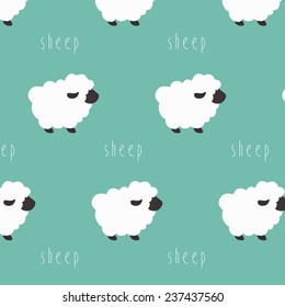 Vector sheep pattern. Use for card, poster, banner, web design and print on t-shirt. Easy to edit. Vector illustration.