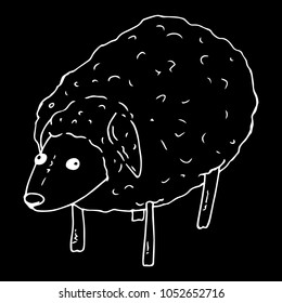 Vector of a sheep, a ram. Hand drawn sheep.