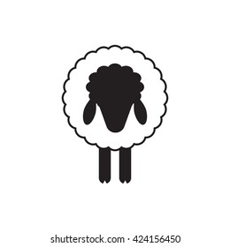 Vector sheep or ram icon, logo, template, pictogram. Modern emblem for market, internet, design, decoration. Trendy simple lamb or ewe symbol.