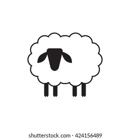 Vector sheep or ram icon, logo, template, pictogram. Modern emblem for market, internet, design, decoration. Trendy simple lamb or ewe symbol.