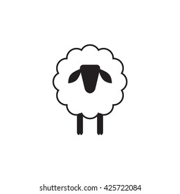 Vector sheep or ram icon, logo, template, pictogram. Modern emblem for market, internet, design, decoration. Trendy simple lamb or ewe symbol.