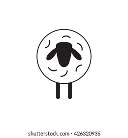Vector sheep or ram icon, logo, template, pictogram. Modern emblem for market, internet, design, decoration. Trendy simple lamb or ewe symbol.