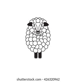 Vector sheep or ram icon, logo, template, pictogram. Modern emblem for market, internet, design, decoration. Trendy simple lamb or ewe symbol.