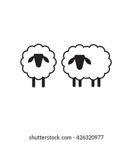 Vector sheep or ram icon, logo, template, pictogram. Modern emblem for market, internet, design, decoration. Trendy simple lamb or ewe symbol.