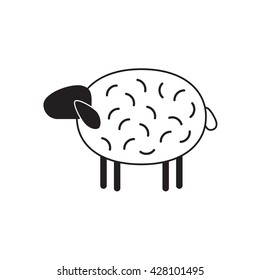 Vector sheep or ram icon, sheep logo, sheep template, sheep pictogram. Modern sheep emblem for market, sheep for internet, sheep for design, sheep for decoration. Trendy simple lamb or ewe symbol.