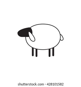 Vector sheep or ram icon, logo, template, pictogram. Modern emblem for market, internet, design, decoration. Trendy simple lamb or ewe symbol.