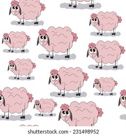 Vector sheep seamless pattern