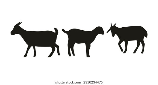 vector sheep silhouette, vector illustration