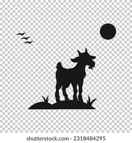 Vector of sheep silhouette isolated on white.