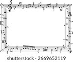 vector sheet music frame - musical notes melody