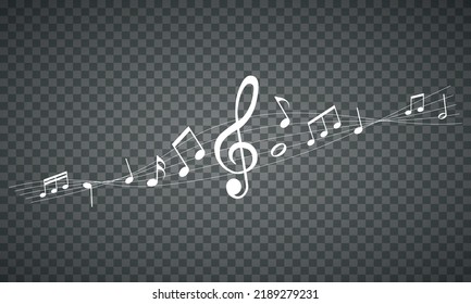 Vektorgrafik - musikalische Noten - Melodie auf transparentem Hintergrund