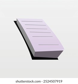 Vector sheet of paper document with a clean, blank design. Ideal for office use, templates, or professional presentations, conveying organization and clarity.