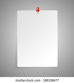Vector sheet of paper isolated on gray template