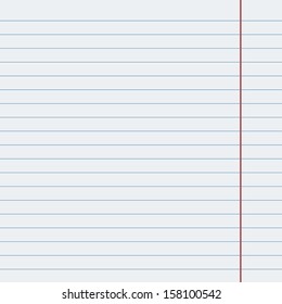 Vector sheet of paper in line, with the red fields, old design.