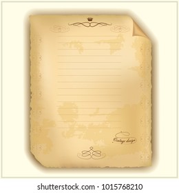 Vector sheet of paper in an old vintage style