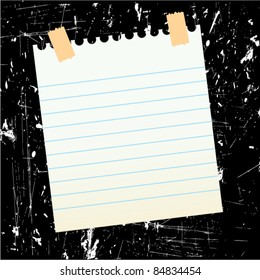 vector sheet of paper on grungy background