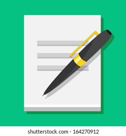 Vector Sheet of Paper and Pen Icon
