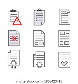 Vector sheet of paper set icon. Newspaper. Sheet for notes on white isolated background.