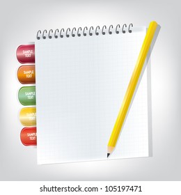 vector sheet with a pencil