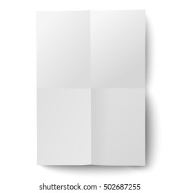 Vector sheet of white paper folded and then unfolded