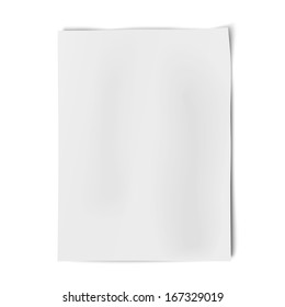 Vector sheet of white paper isolated on white background