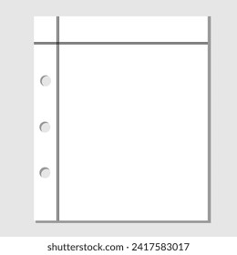 vector sheets of lined paper with border isolated on a gray background 2 4