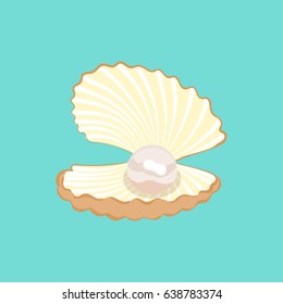 Vector Shell pearl In cartoon style for use  on cards, in printing, posters, invitations, web design and other purposes.