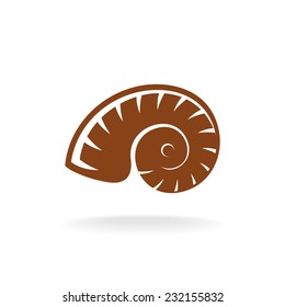 Vector shell silhouette. Snail home.