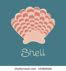 vector shell, vintage illustration, icon
