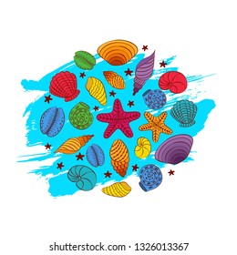 Vector shells  background template card