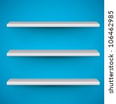 vector shelves on blue background