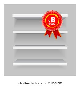 Vector shelves on gray background. Easy to edit and re-size