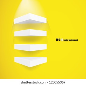 vector shelves on yellow background