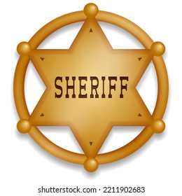 Vector Sheriff Badge Hexagonal Star