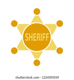 vector sheriff badge icon. Flat illustration of sheriff. police concept isolated on white background. sheriff sign symbol - star badge icon