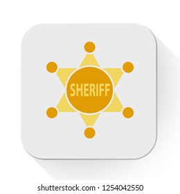 vector sheriff badge icon. Flat illustration of sheriff. police concept isolated on white background. sheriff sign symbol - star badge icon