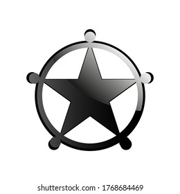 Vector sheriff Star icon isolated.