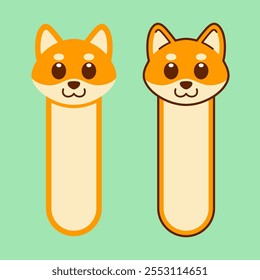 Vektor Shiba Inu Lesezeichen Flaches Design Illustration