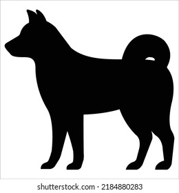 Vector Shiba Inu Dog Breed Silhouette Stock Vector (Royalty Free ...